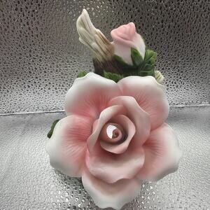 Vintage 80s Capodimonte style Rose Night Light Cover